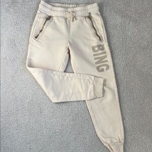 Anine Bing Unisex Kids Joggers with Zip Pockets - Bone/cream - size 6-8 years